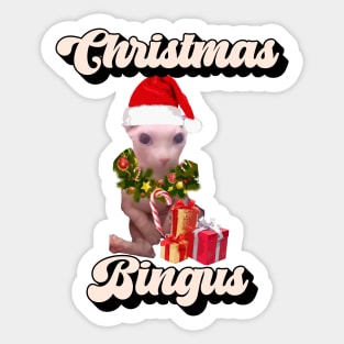 Christmas Bingus Meme - Funny Beloved Bingus Cat Design Sticker